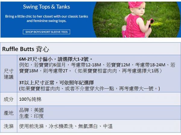 美國 RuffleButts - 小女童上衣-淡粉/白蕾絲背心 (12-18M)