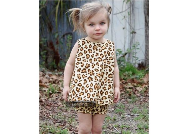 美國 RuffleButts - 小女童甜美荷葉邊搖擺衣/洋裝-野性豹紋