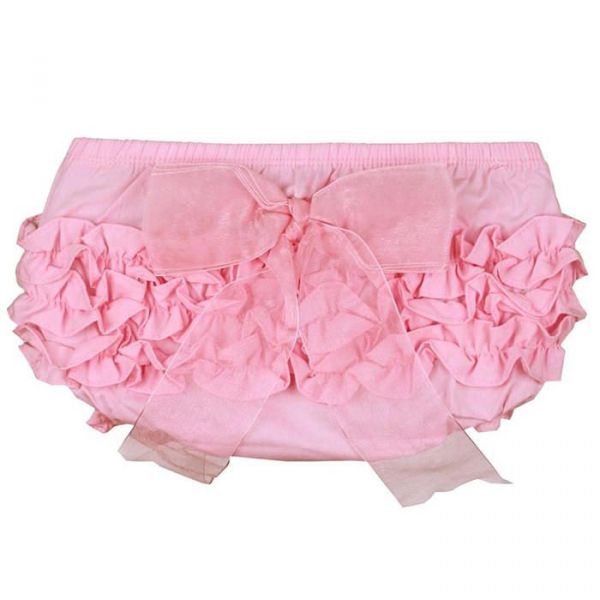 美國 RuffleButts - 小女童荷葉屁屁褲/包屁褲-甜美蝴蝶結淡粉