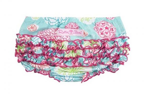 美國 RuffleButts - 小女童荷葉屁屁褲/包屁褲-甜美蝴蝶結淡粉