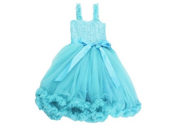 美國 RuffleButts - 優雅甜美蕾絲洋裝-湖水綠