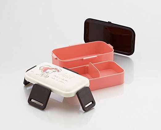 日本 SKATER 代購 - 日本製可微波雙層樂扣便當盒(附隔板)-小美人魚 (600ml)-PFLW4