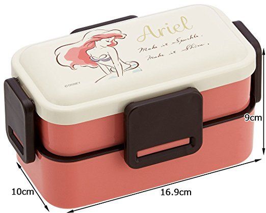 日本 SKATER 代購 - 日本製可微波雙層樂扣便當盒(附隔板)-小美人魚 (600ml)-PFLW4