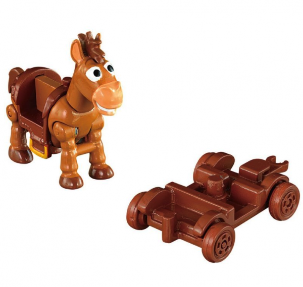 TOMICA - 玩具總動員小車組合-TS-05綠色小兵+TS-02胡迪+TS-03紅心小馬