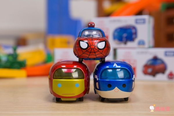 Tomica - 【TOMICA】Disney Tsum Tsum! 疊疊樂小車 漫威組合-鋼鐵人+蜘蛛人+美國隊長