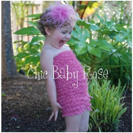 美國 Chic Baby Rose - 純手工蕾絲連身裝-覆盆子