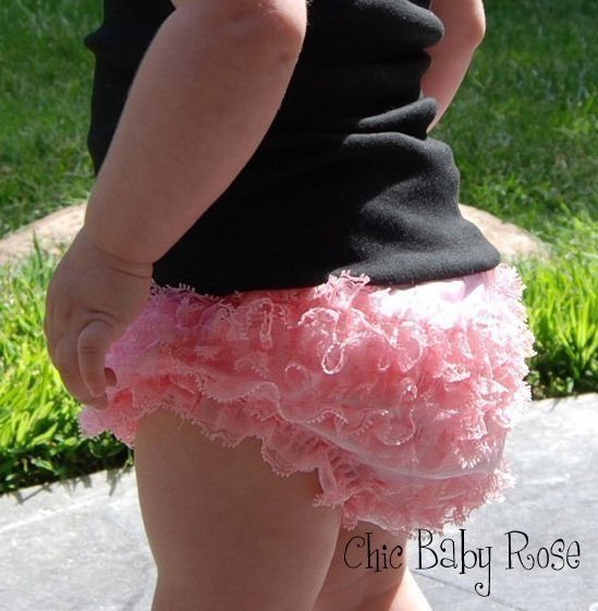 美國 Chic Baby Rose - 蕾絲屁屁褲-米白 (0-3Y)