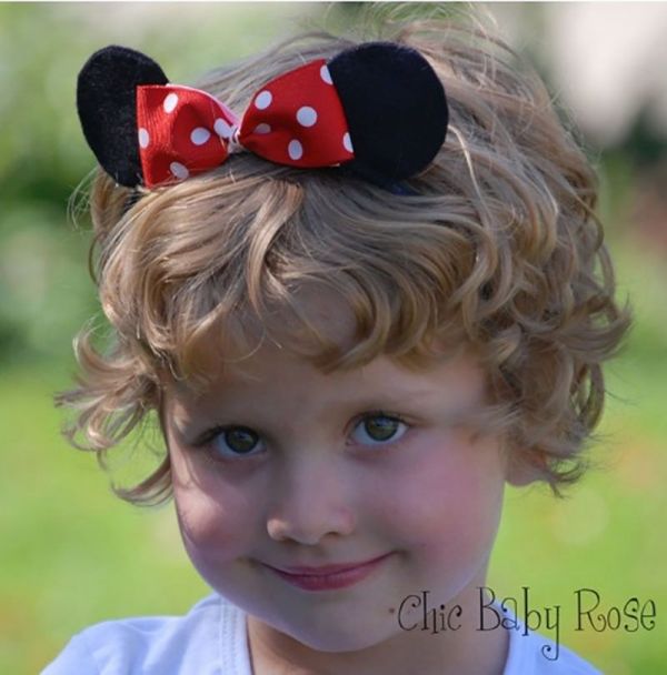 美國 Chic Baby Rose - 手工髮帶_米妮-藍底白點點 (單一尺寸)