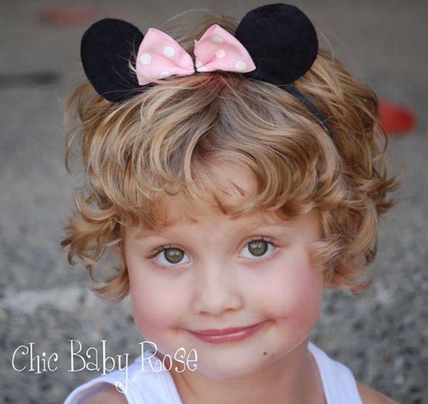 美國 Chic Baby Rose - 手工髮帶_米妮-藍底白點點 (單一尺寸)