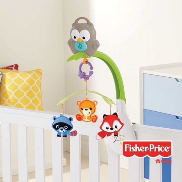 美國Fisher-Price 費雪 - 森林朋友三合一音樂吊鈴