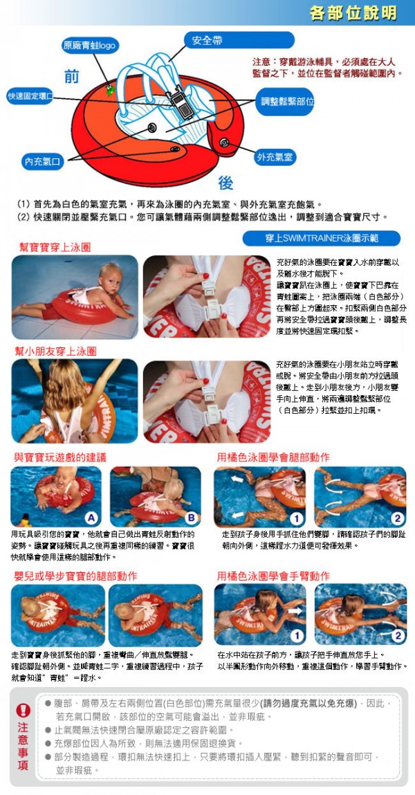 德國 SWIMTRAINER - 總代理公司貨 紅色泳圈-適用3m-4y [6-18kg]