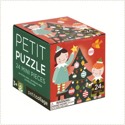美國 Petit Collage - [冬季限定] 小拼圖-小精靈-24片