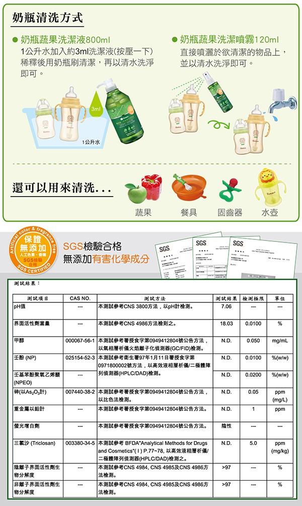 Simba 小獅王辛巴 - 綠活系奶瓶蔬果洗潔液-800ml/瓶