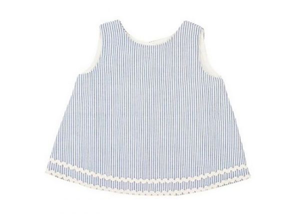 美國 RuffleButts - 小女童甜美荷葉邊搖擺衣/洋裝-夏日清爽藍