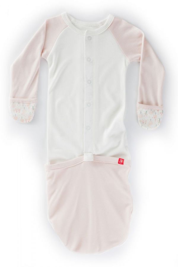 美國 GOUMIKIDS - 有機棉嬰兒睡袍-魔法森林-橘色 (0-6m)