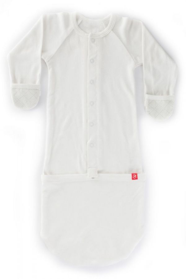 美國 GOUMIKIDS - 有機棉嬰兒睡袍-菱形點點 (0-6m)