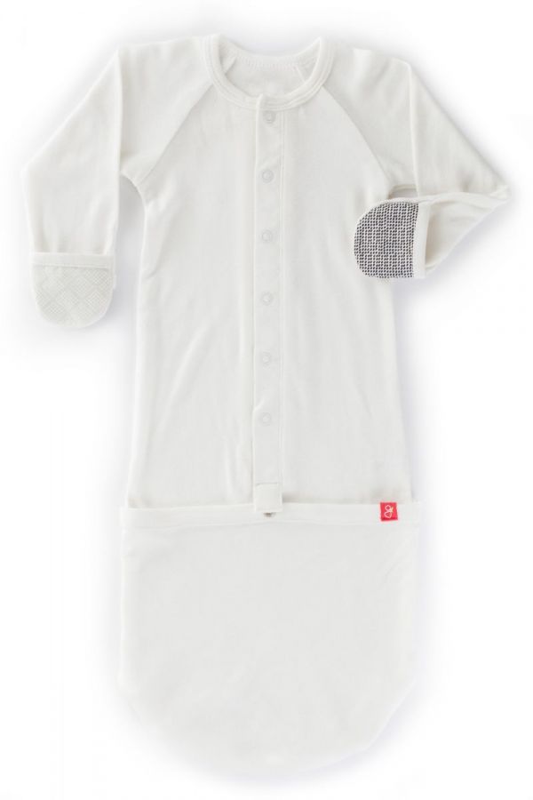 美國 GOUMIKIDS - 有機棉嬰兒睡袍-菱形點點 (0-6m)