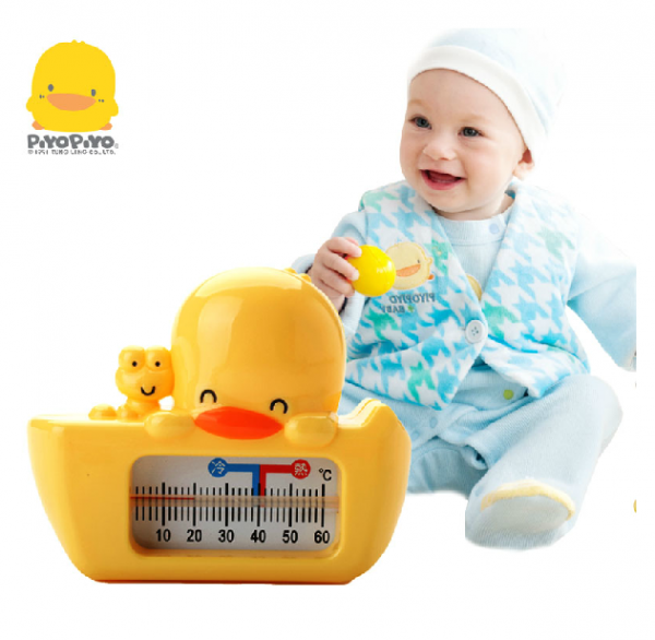 黃色小鴨兩用水溫計測溫範圍大，抓住寶貝喜歡的水溫，而且造型可愛，BABY也喜歡唷～