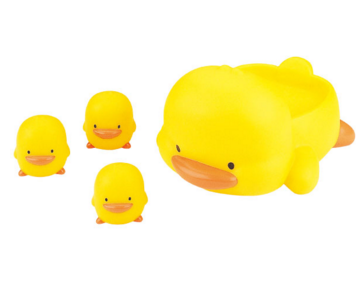 按壓黃色小鴨腹部，就會發出