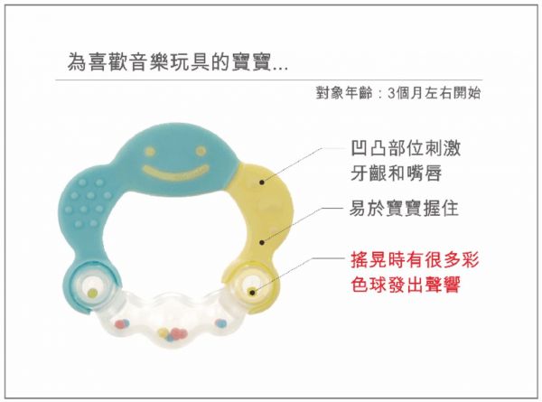 日本 Richell 利其爾 - 有聲固齒器-盒裝-水藍色