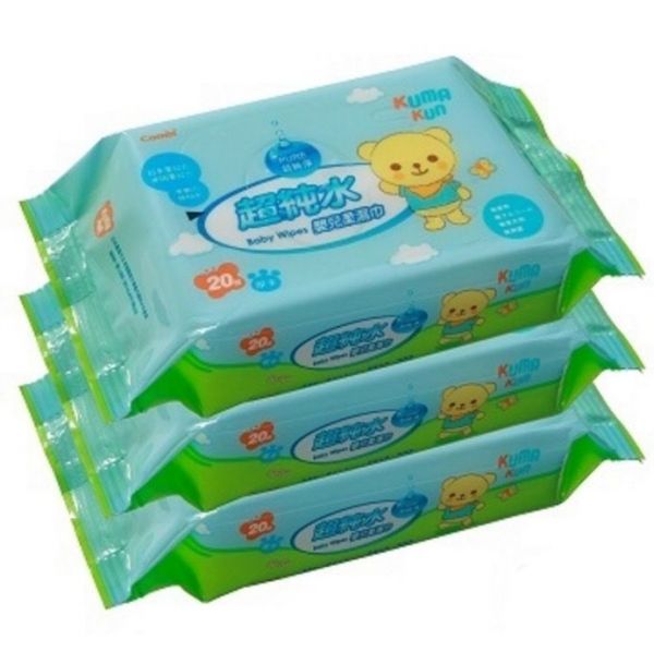 日本 Combi	Kuma Kun 庫瑪熊 超純水嬰兒柔濕巾