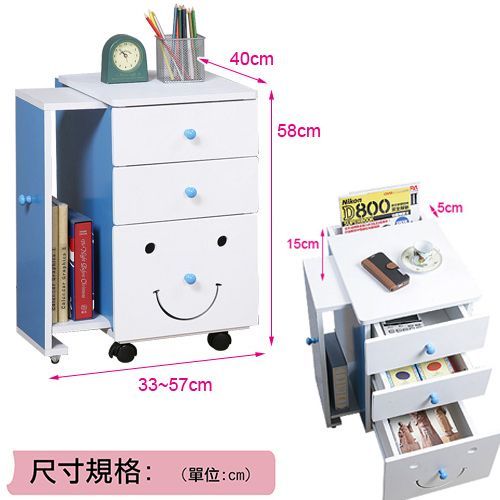 第五代MORE FUN 可加寬三抽櫃-活力藍