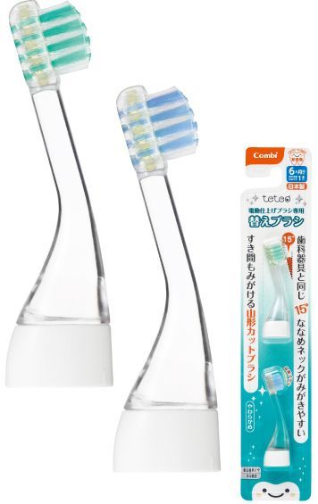 日本 Combi - teteo 幼童電動牙刷替換刷頭-2入 ((六個月以上適用))