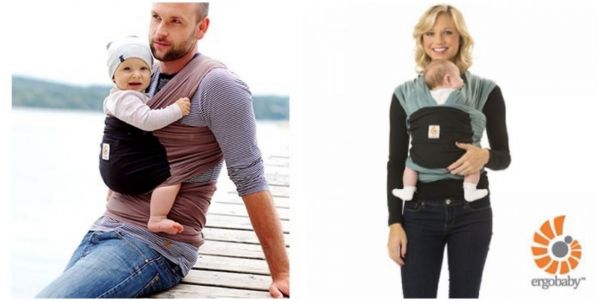 美國 ergobaby - 【包裹式】嬰兒揹巾/揹帶-湖水綠/黑色
