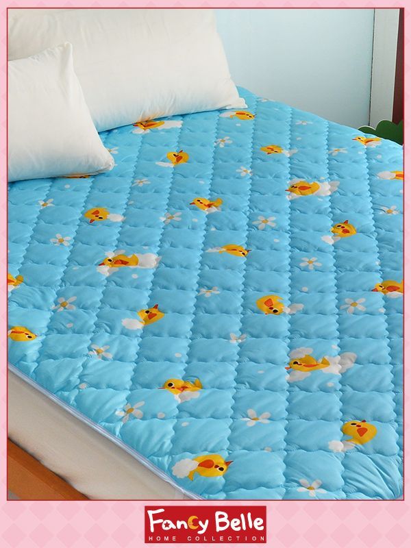 格蕾寢飾 Great Living - 義大利Fancy Belle X Malis 防蹣抗菌透氣防水平面式保潔墊-泡泡小鴨 (雙人)
