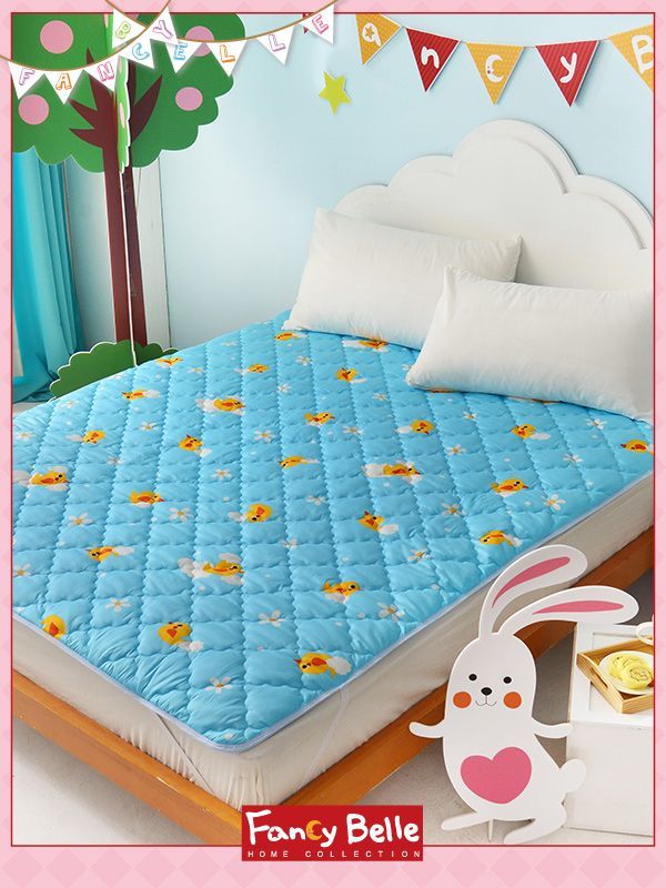 格蕾寢飾 Great Living - 義大利Fancy Belle X Malis 防蹣抗菌透氣防水平面式保潔墊-泡泡小鴨 (雙人)