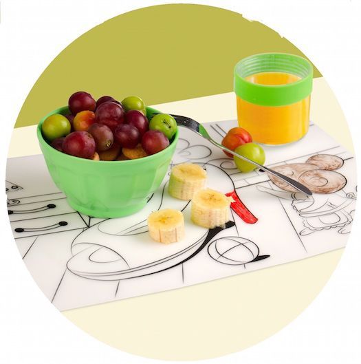 英國mombella 塗鴉矽膠餐墊(含四色塗鴉筆)