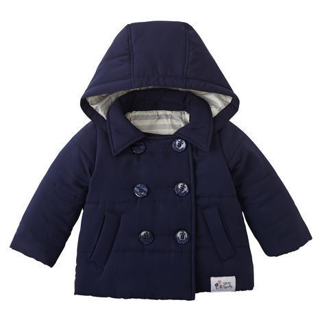 日本 Nissen - 毛茸茸保暖星星條紋連身衣-紅 (70cm)