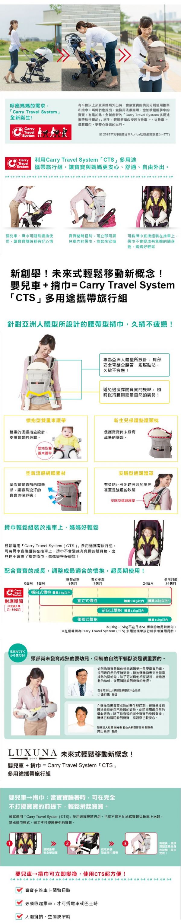 日本 Aprica - 腰帶型 4方向四用途揹巾-COLAN CTS-智慧棕 BR-新生兒起~體重15kg以下