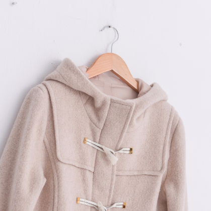 Marguerite - 希臘牧羊女神氣質雪花牛角釦羊毛大衣-米