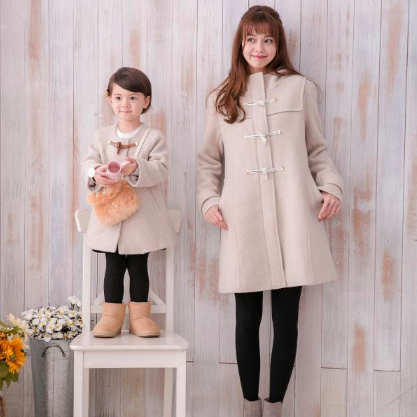 Marguerite - 希臘牧羊女神氣質雪花牛角釦羊毛大衣-米