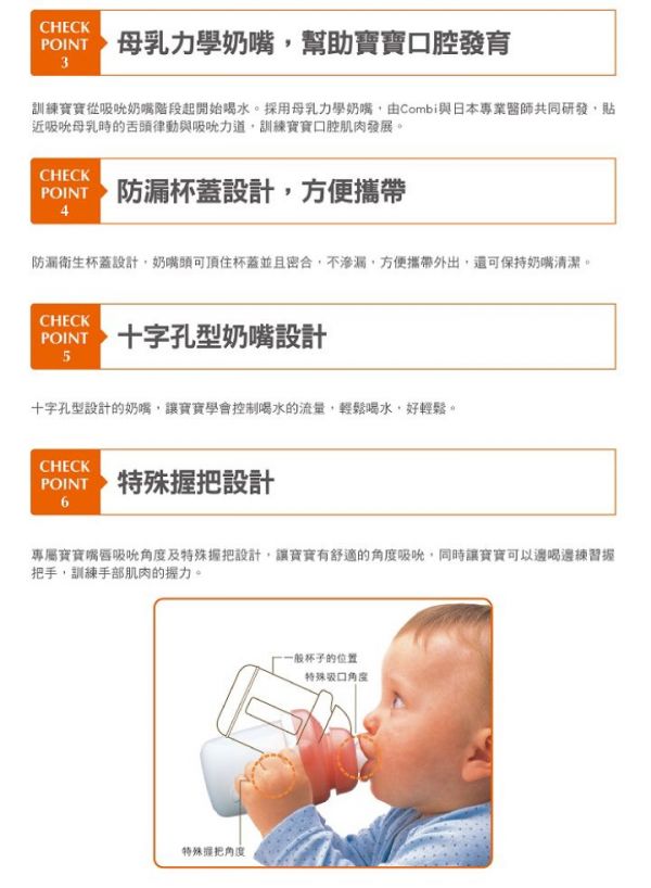 日本 Combi - 奶嘴喝水訓練杯-水杯-200ML