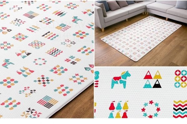 韓國 Foldaway - PVC遊戲爬行墊地墊-小-HELLO ROBOT+SCANDIA 哈囉機器人+繽紛幾何 (200x140cm)