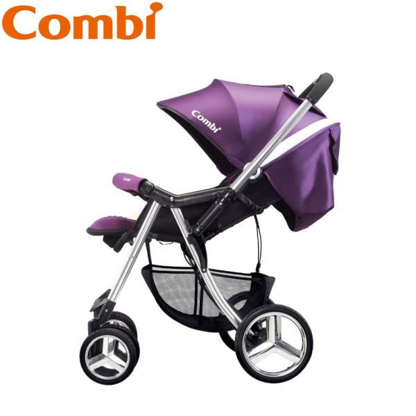 日本 Combi - Mega Ride DX 嬰幼兒手推車-無腳套版-幻影紫-1個月~48個月(體重15kg以下)