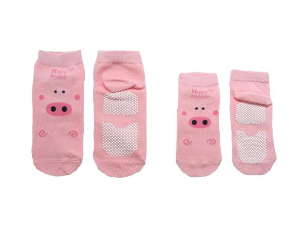 木樂地 - 止滑襪-粉紅豬(大人) (22~28CM)