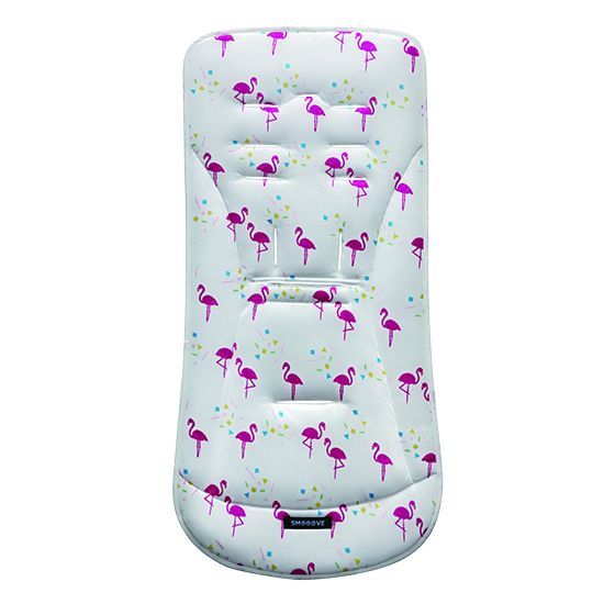 日本 Aprica - SMOOOVE 大三輪嬰幼兒手推車專用吸汗椅墊-粉紅鶴 PK