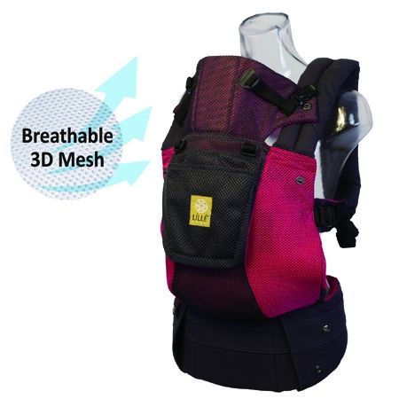 美國 LÍLLÉbaby - Complete 6-in-1 包覆型全齡背巾-Airflow-3D 透氣款-C.Berry 桃紅-NB(3.2kg)-20kg