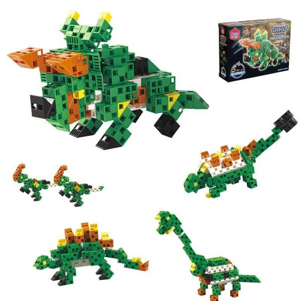 日本 Artec - 日本人氣暢銷款-Triceratops三角龍系列100PCS-三角龍、腕龍、劍龍、甲龍、副櫛龍