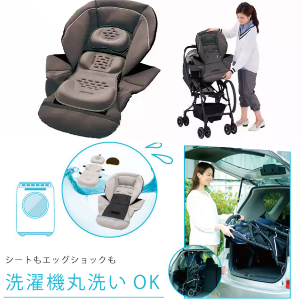 日本 Combi - Handy Auto 4 Cas Light 雙向輕量型嬰幼兒手推車-4.7kg--福利品-現代藍-1個月~36個月(體重15kg以下)