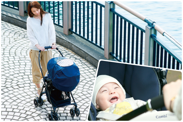 日本 Combi - Handy Auto 4 Cas Light 雙向輕量型嬰幼兒手推車-4.7kg--福利品-現代藍-1個月~36個月(體重15kg以下)