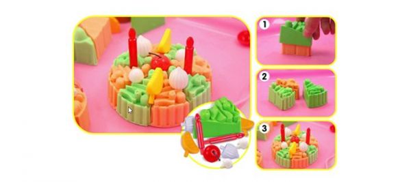 TUMBLING SAND 翻滾動力沙 - 1KG生日蛋糕組-1KG沙(藍色)+收納盒+生日蛋糕模具6件組+沙雕工具5件組