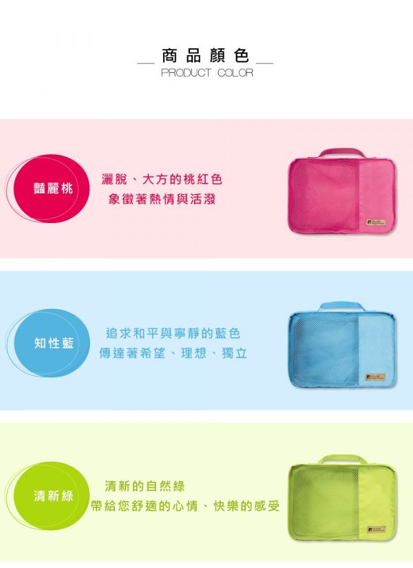 Unicite - MIT旅行用雙層分類收納袋-藍