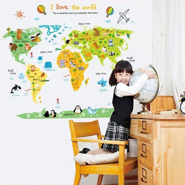 JB Design - 時尚壁貼-卡通世界地圖 (60cm*90cm)