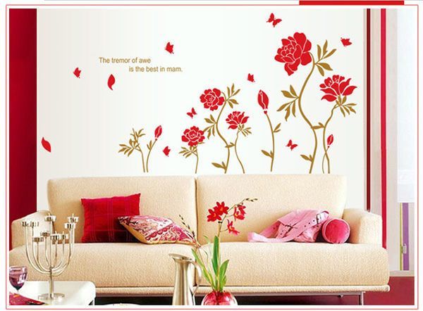 JB Design - 時尚壁貼-富貴牡丹 (60cm*90cm)