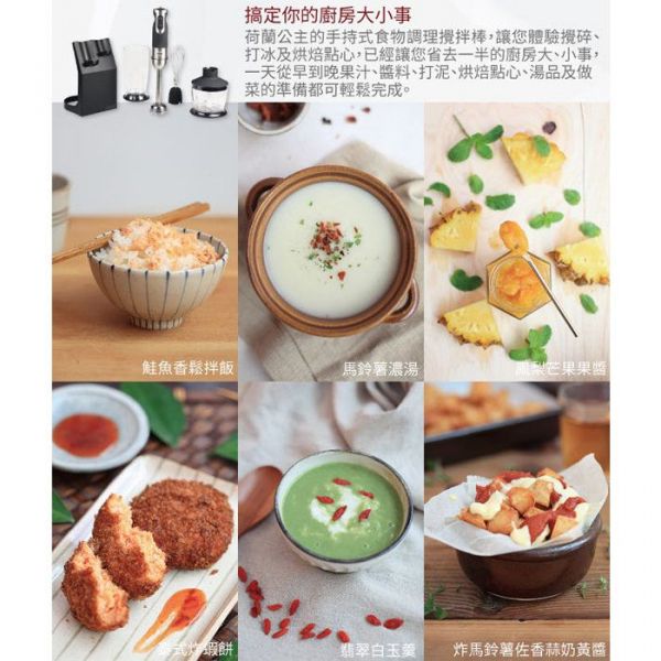 荷蘭公主 PRINCESS - 手持式食物調理攪拌棒/攪拌棒/調理棒 (221203)-豪華組