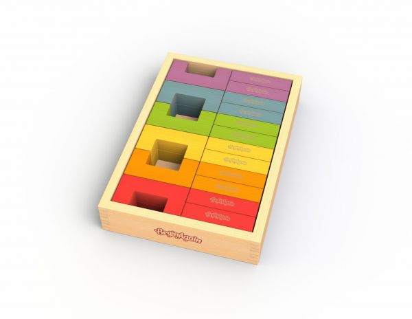 美國 Begin Again - 純木質益智積木-小建築師 - 24塊裝